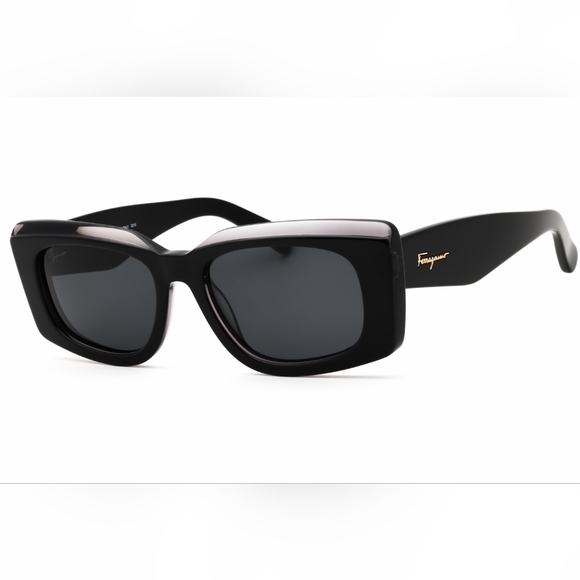 Ferragamo Black Rectangular Sunglasses - Picture 2 of 11
